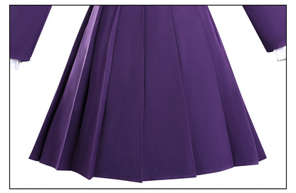 kanao cosplay costume high waist purple pleated skirt kanawo tsuyuri uniform skirt
