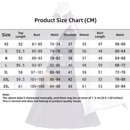 kanao tsuyuri cosplay size chart