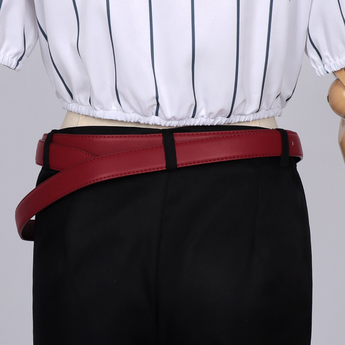 detailed shot red leather belt accessory for jjk kirara hoshi anime costume