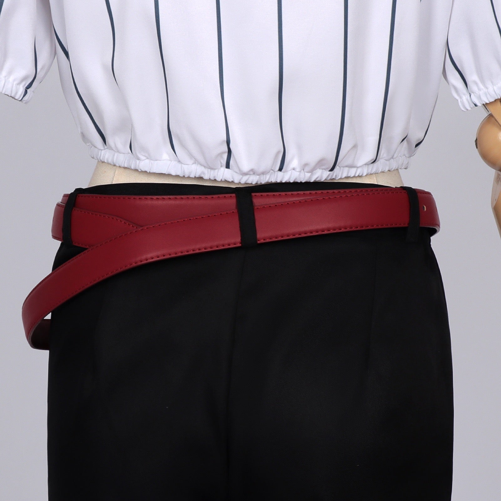 detailed shot red leather belt accessory for jjk kirara hoshi anime costume