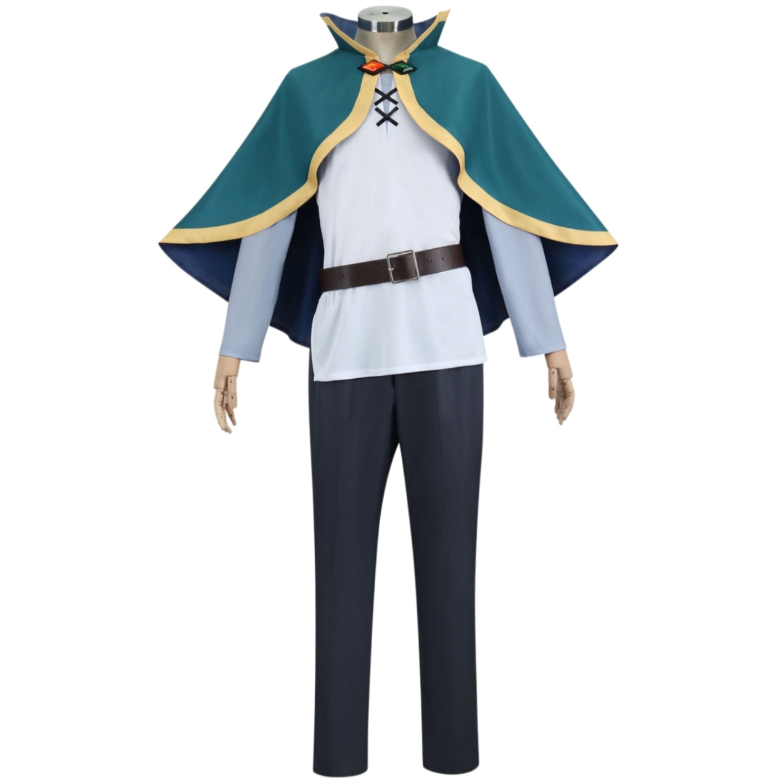 konosuba god's blessing on this wonderful world kazuma satou cosplay suit cape shirt pants belt anime costume