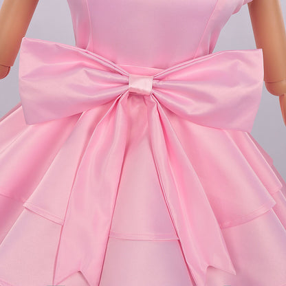 big pink satin waist bow close up alien stage zombie stage mizi cosplay pink dress skirt decoration
