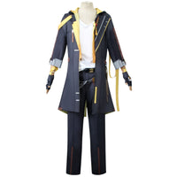 complete honkai star rail male trailblazer cos costume front shot on mannequin hooded coat pants gloves full set