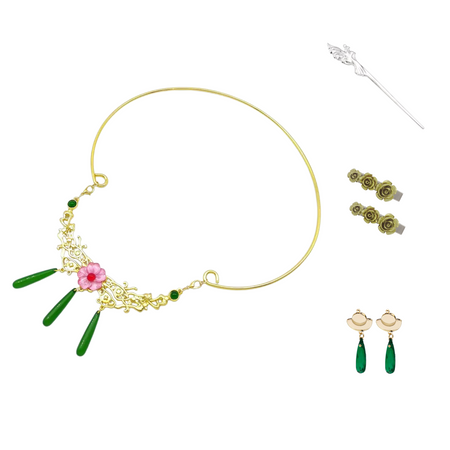 apothecary diaries cosplay accessories full set maomao cosplay necklace earrings hairpin hair clips bundle