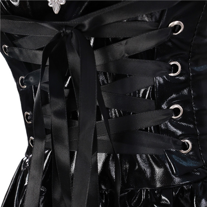 death note misamisa cosplay black dress lace up corset waist tight design