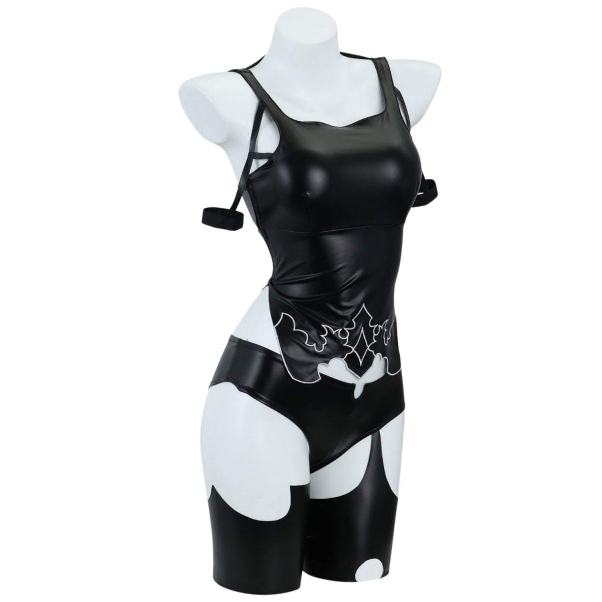 yorha a2 slim faux leather cosplay outfit side shot