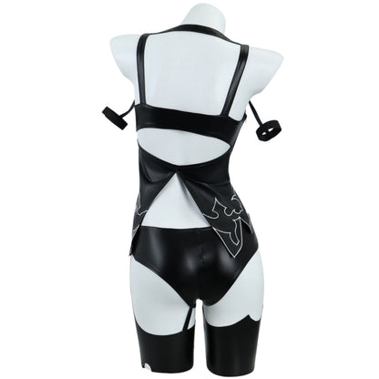nier automata a2 split hollow back leather costume