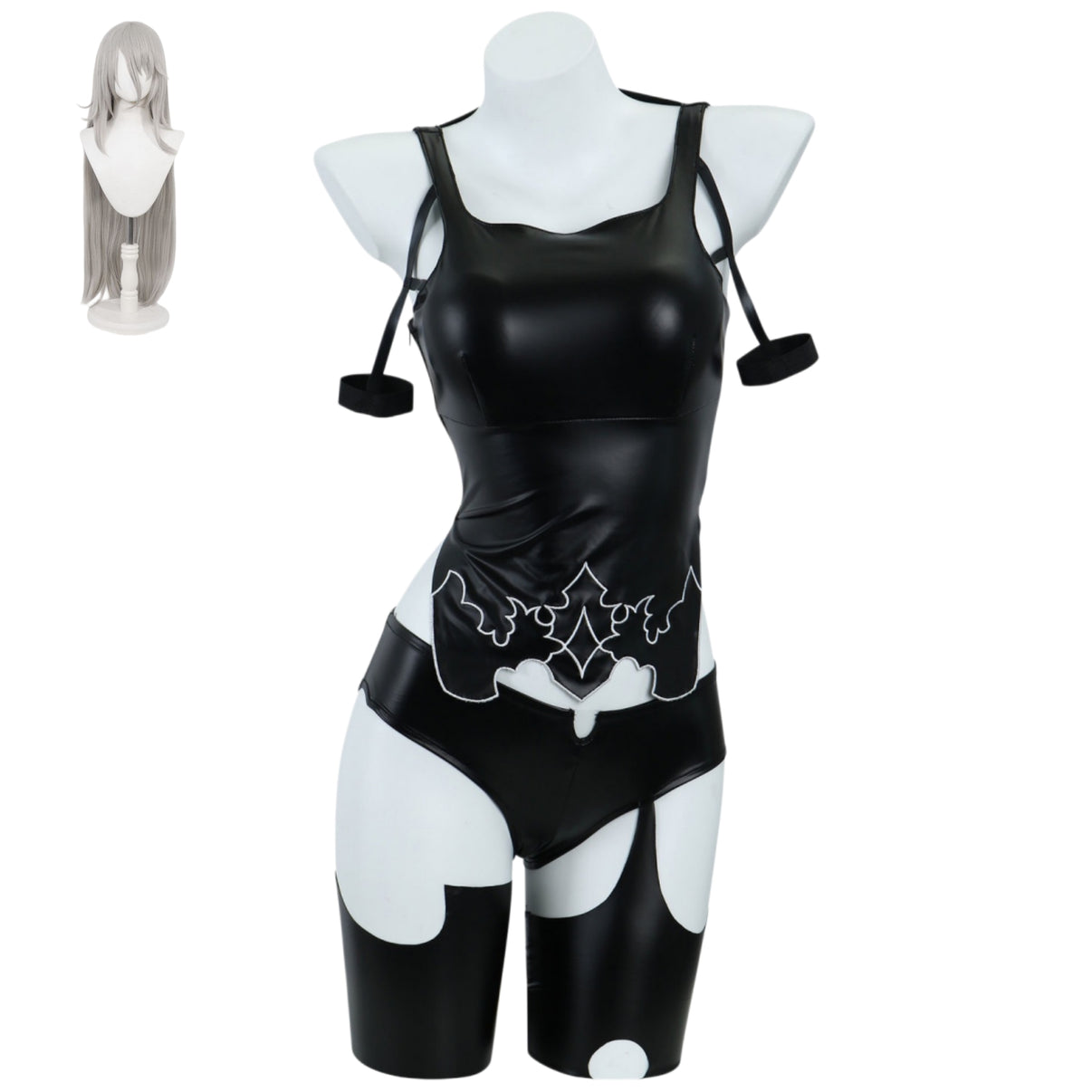 nier automata a2 complete costume with long grey wig