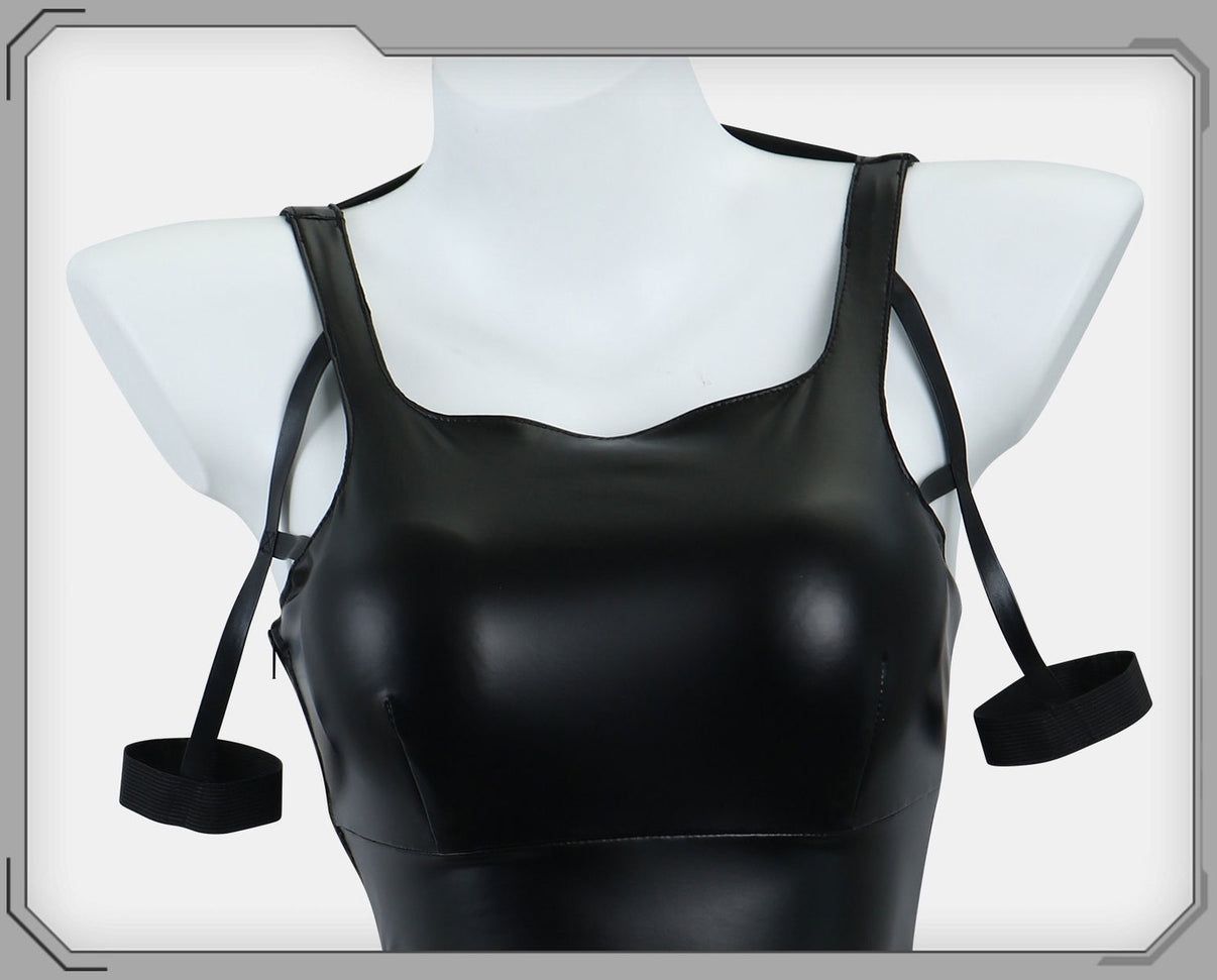 nier automata a2 faux leather camisole with arm straps