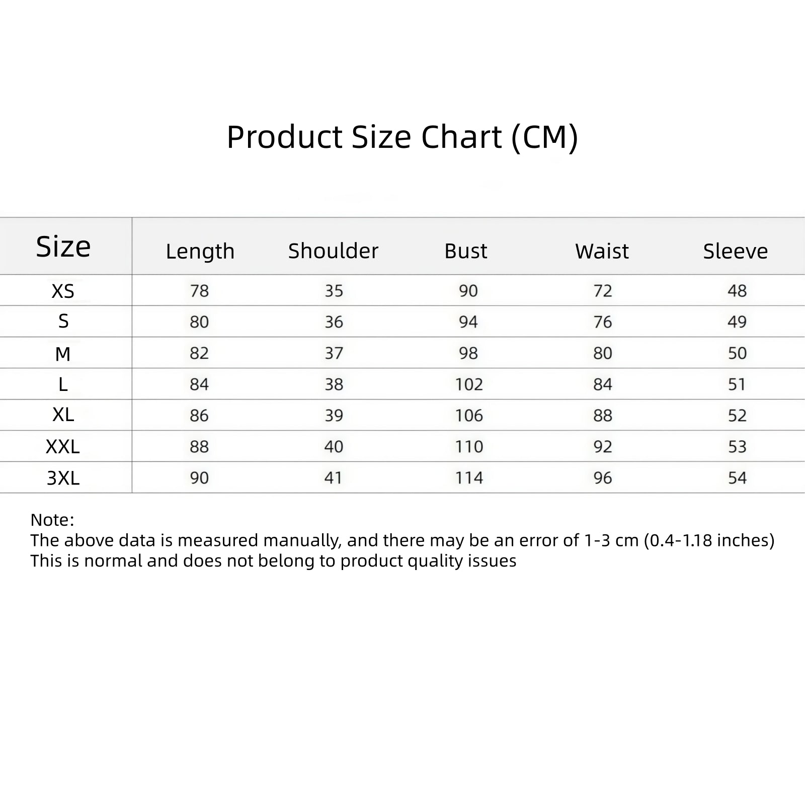 nier automata 2b cosplay size chart cm measurement table