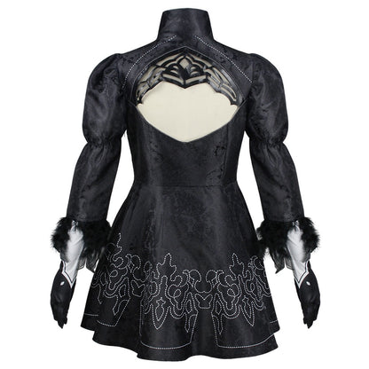yorha 2b cosplay back cutout dress nier automata anime outfit