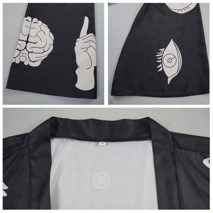 omokage yugamu cosplay jacket close up sleeve brain eye print collar detail
