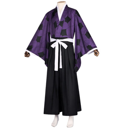 high‑quality patterned japanese kimono for demon kokushibou cosplay costume