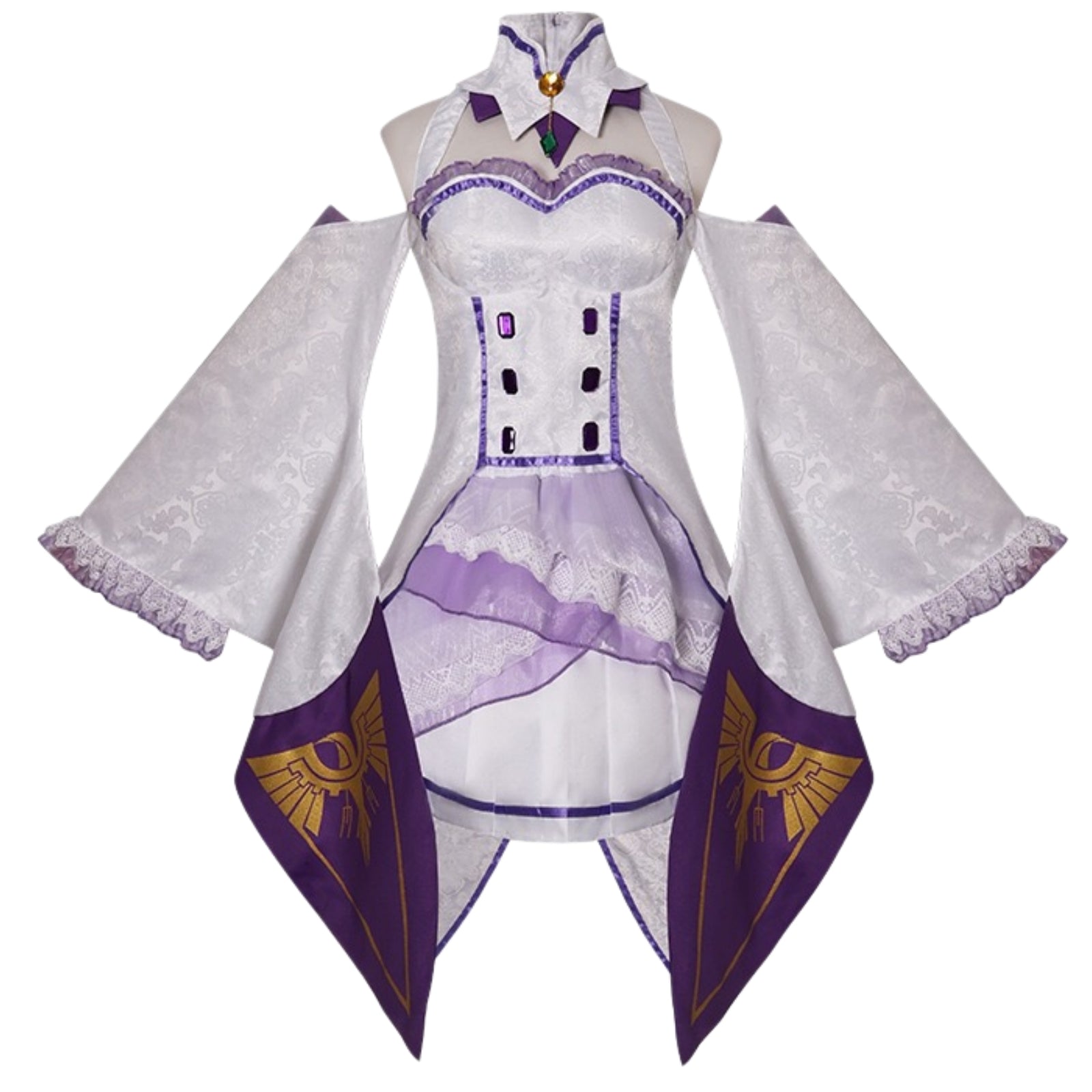 emilia cosplay outfit front shot no wig