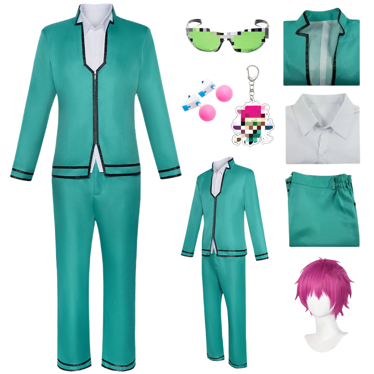 saiki kusuo cosplay costume the disastrous life of saiki k school uniform full set with wig glasses keychain