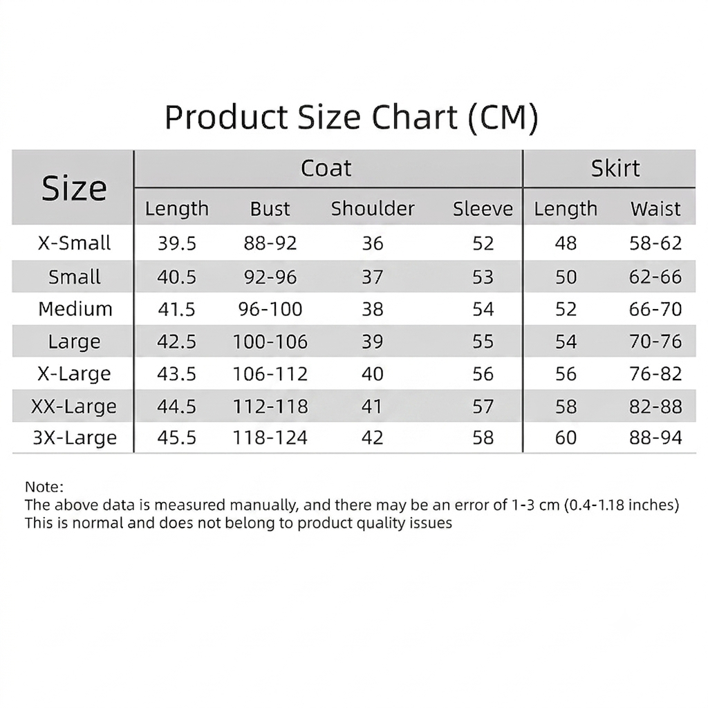 shimizu hinako zombie sailor uniform size chart cosplay costume measurement