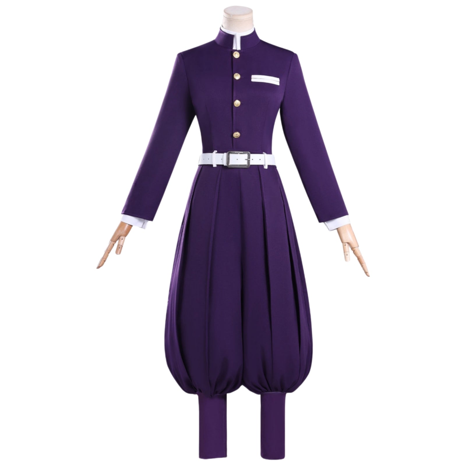 demon slayer kochou shinobu cosplay purple balloon pants uniform standalone front mannequin shot without haori