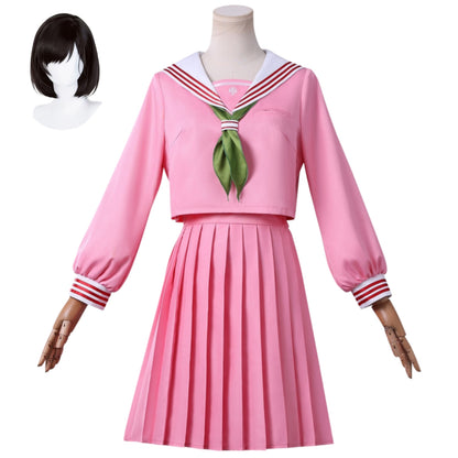 silent hill f pink sailor uniform cosplay with wig
