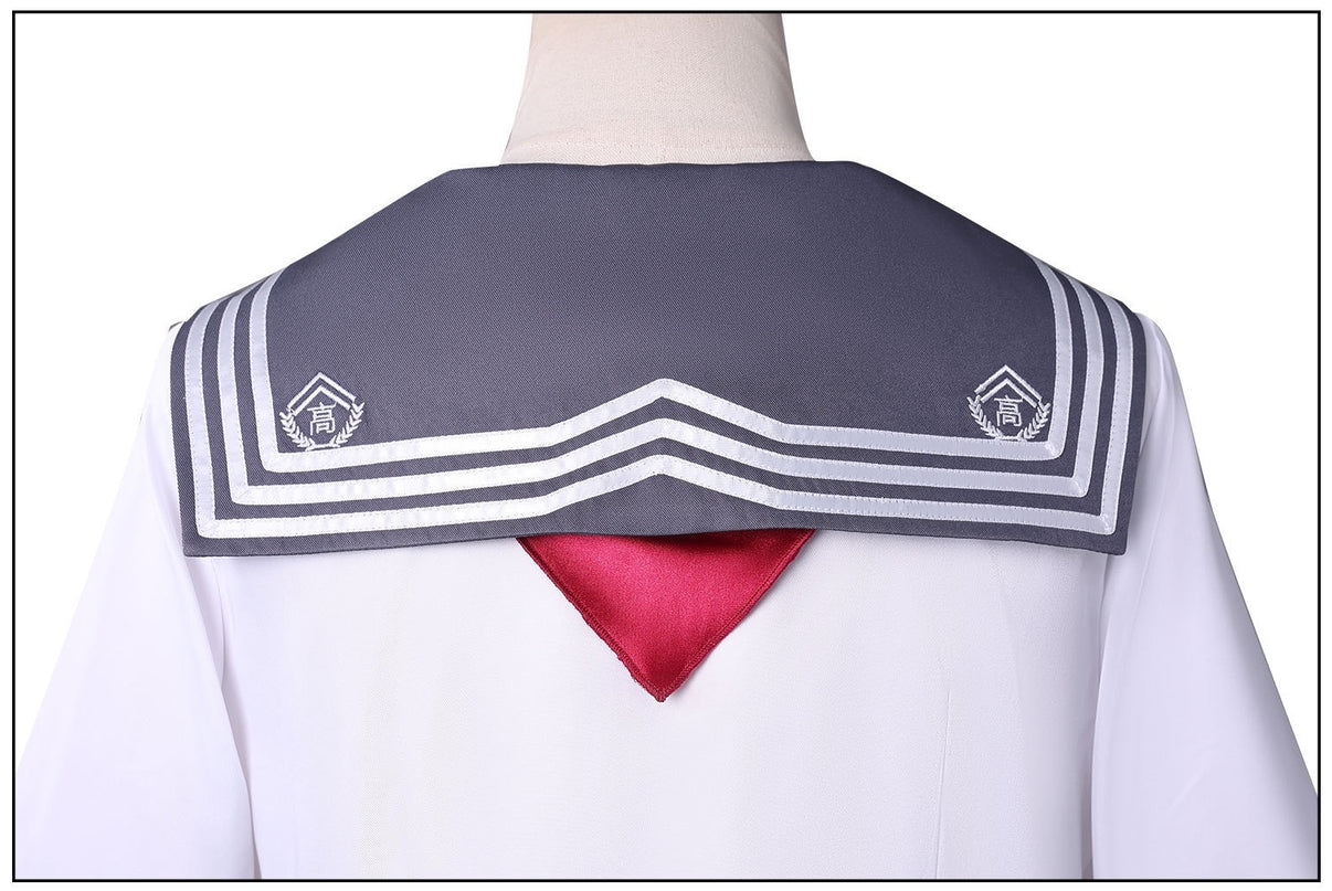 silent hill f sailor collar back embroidery detail white