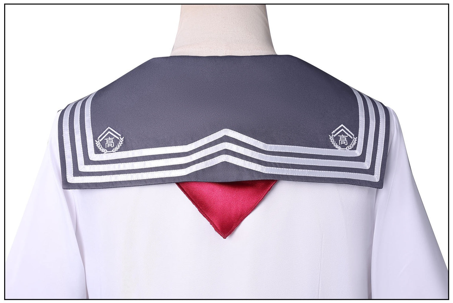 silent hill f sailor collar back embroidery detail white