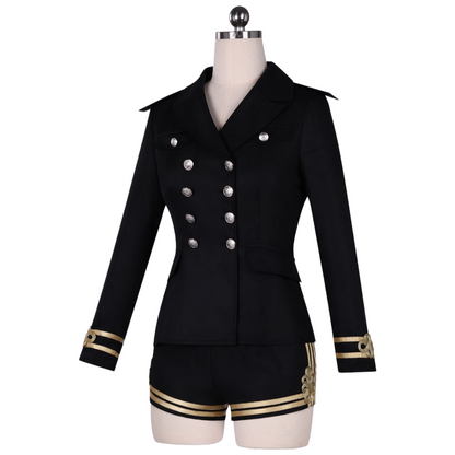 slim fit black sailor costume women side view full uniform outfit