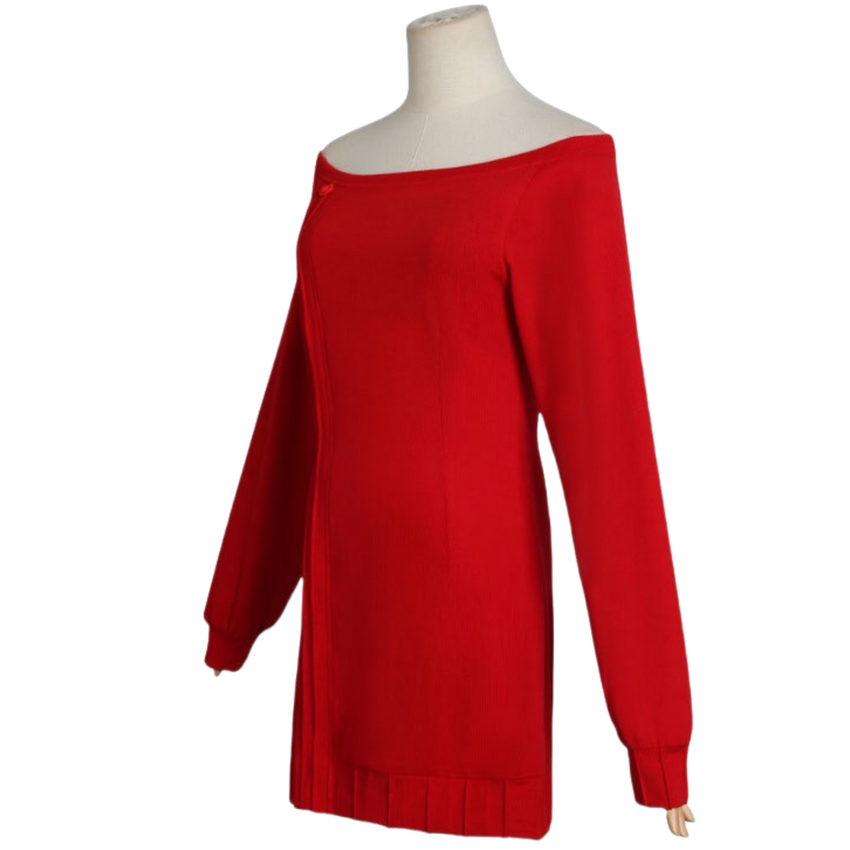 spy x family yor cosplay red long sleeve knit dress full mannequin view