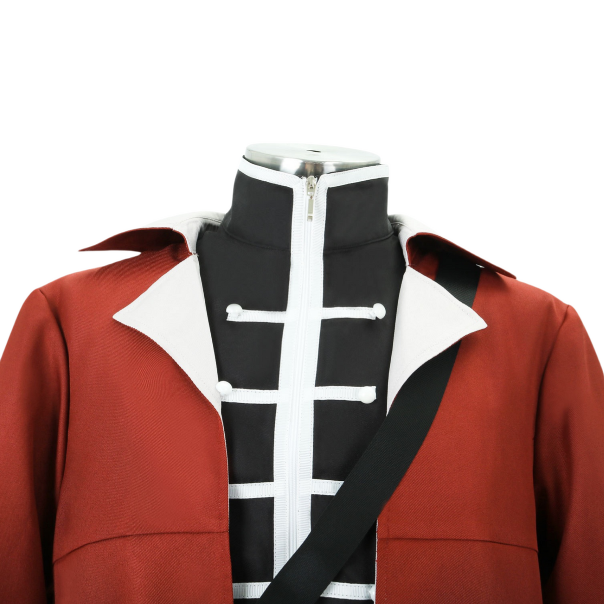 close‑up of stark cosplay jacket and inner top collar frieren at the funeral cosplay frieren stark cosplay costume
