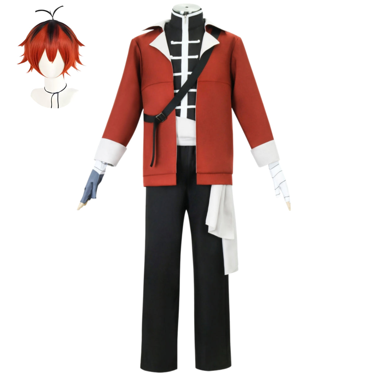stark cosplay suit with red‑black wig frieren stark cosplay frieren cosplay costume