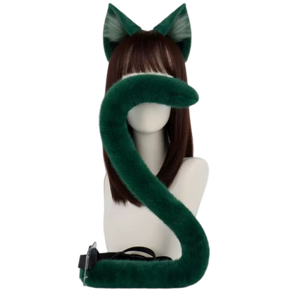 maomao the apothecary diaries green faux fur cat ears headband cosplay accessory