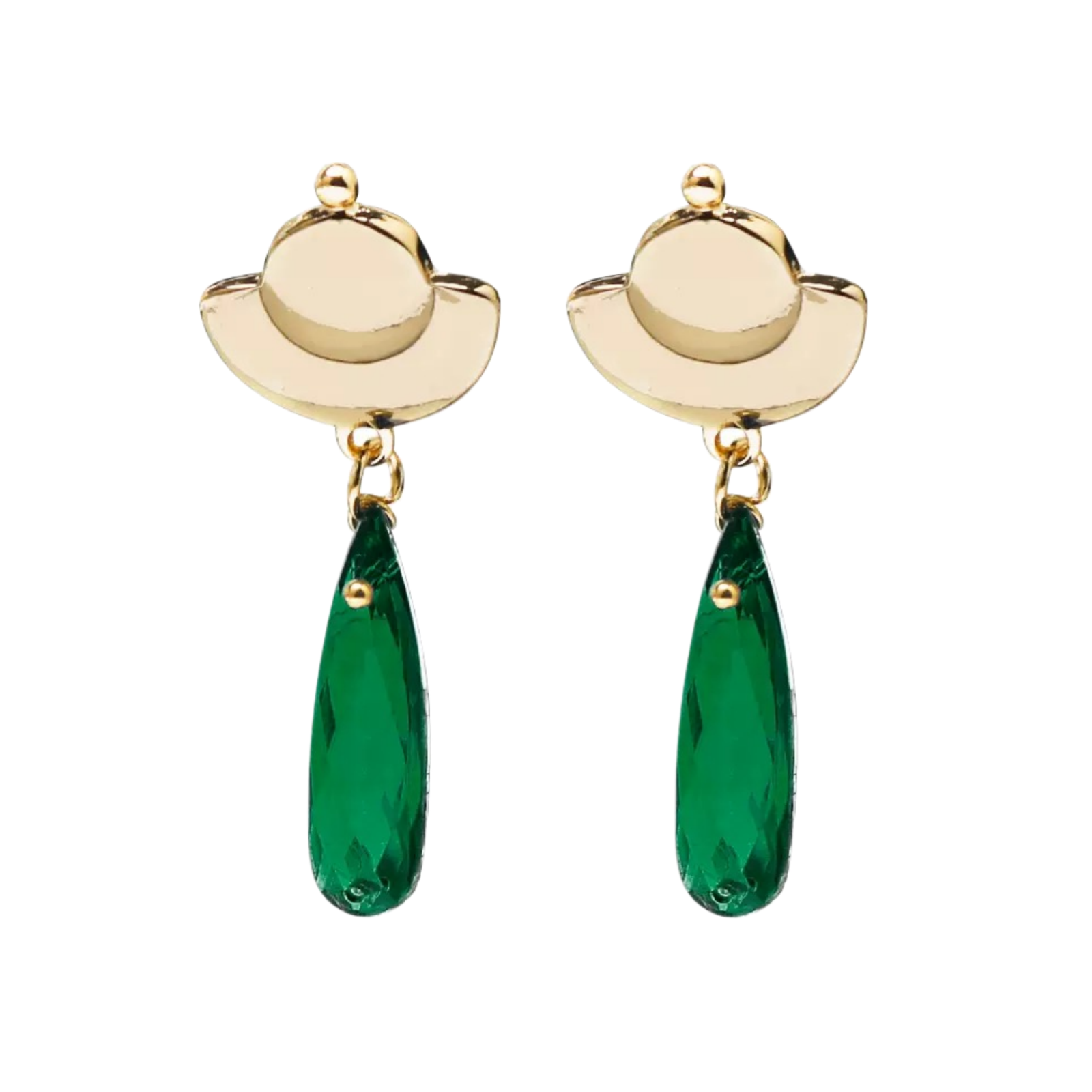 the apothecary diaries cosplay gold hat stud earrings with green teardrop gem maomao cosplay accessories