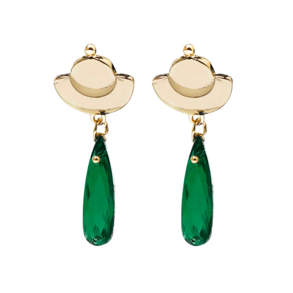 the apothecary diaries cosplay gold hat stud earrings with green teardrop gem maomao cosplay accessories