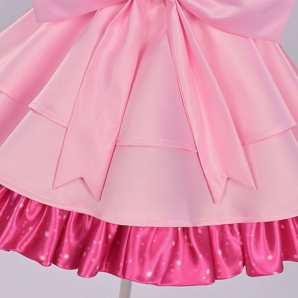 back waist zipper detail alien stage zombie stage mizi cosplay pink dress v-back satin waistband