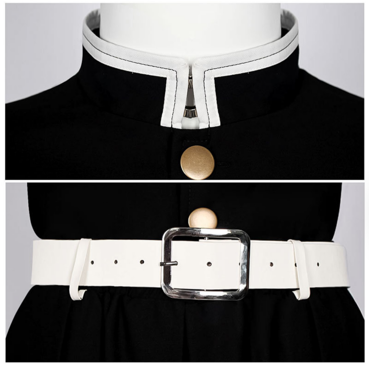 giyuu cosplay uniform collar belt closeup