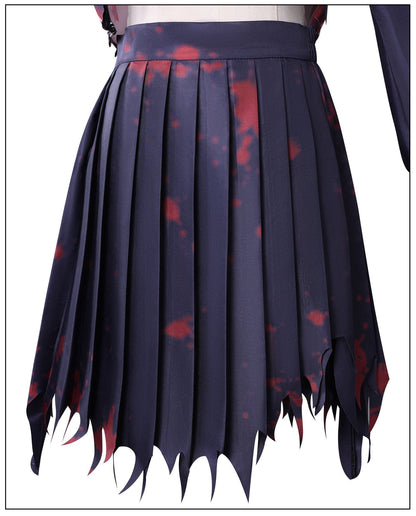 torn pleated skirt detail blood splatter zombie sailor uniform