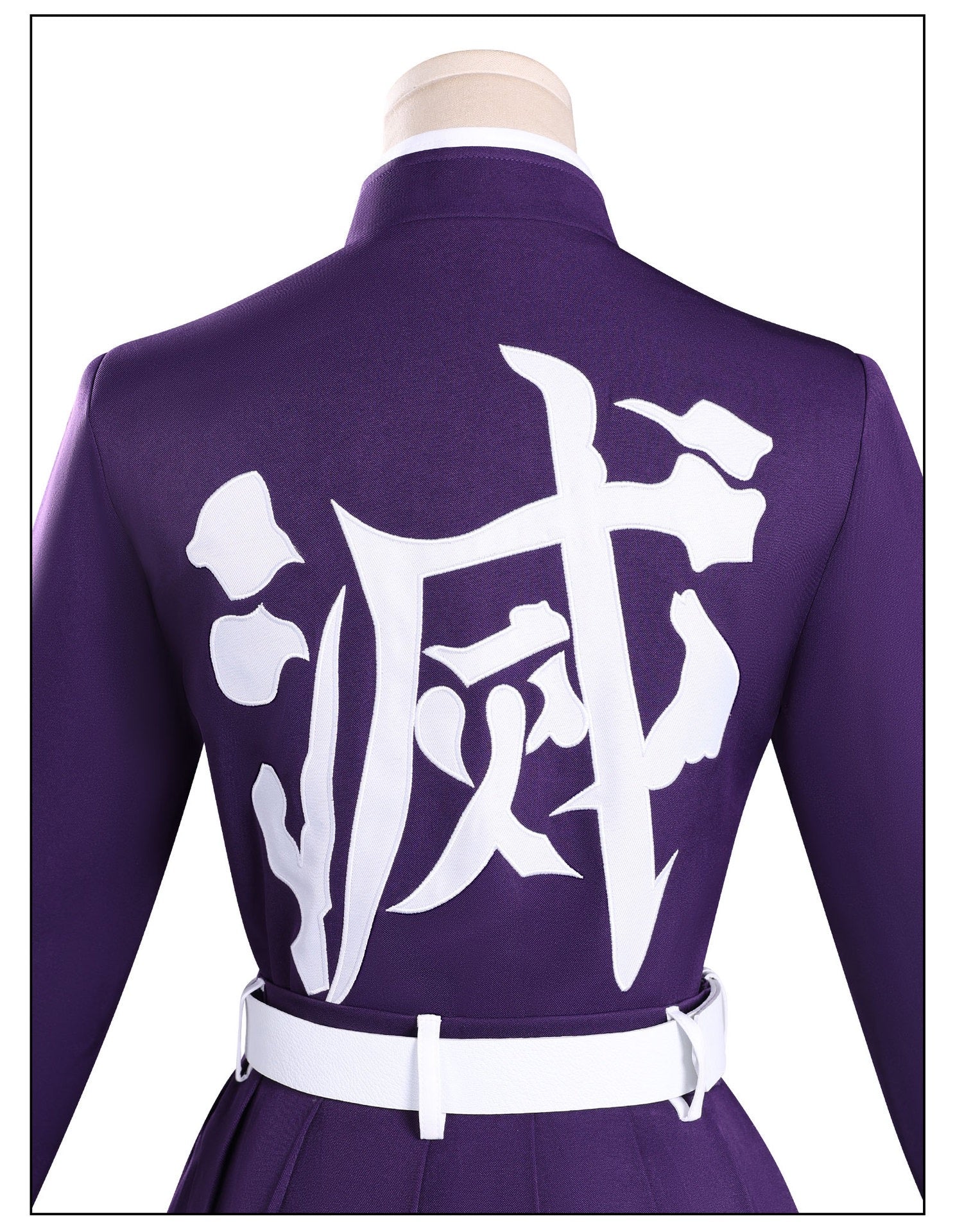 kanao tsuyuri cosplay costume back white kanji embroidery kanawo cosplay uniform rear