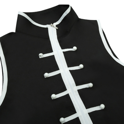 stark cosplay inner vest frog buttons close‑up frieren cosplay costume frieren stark cosplay
