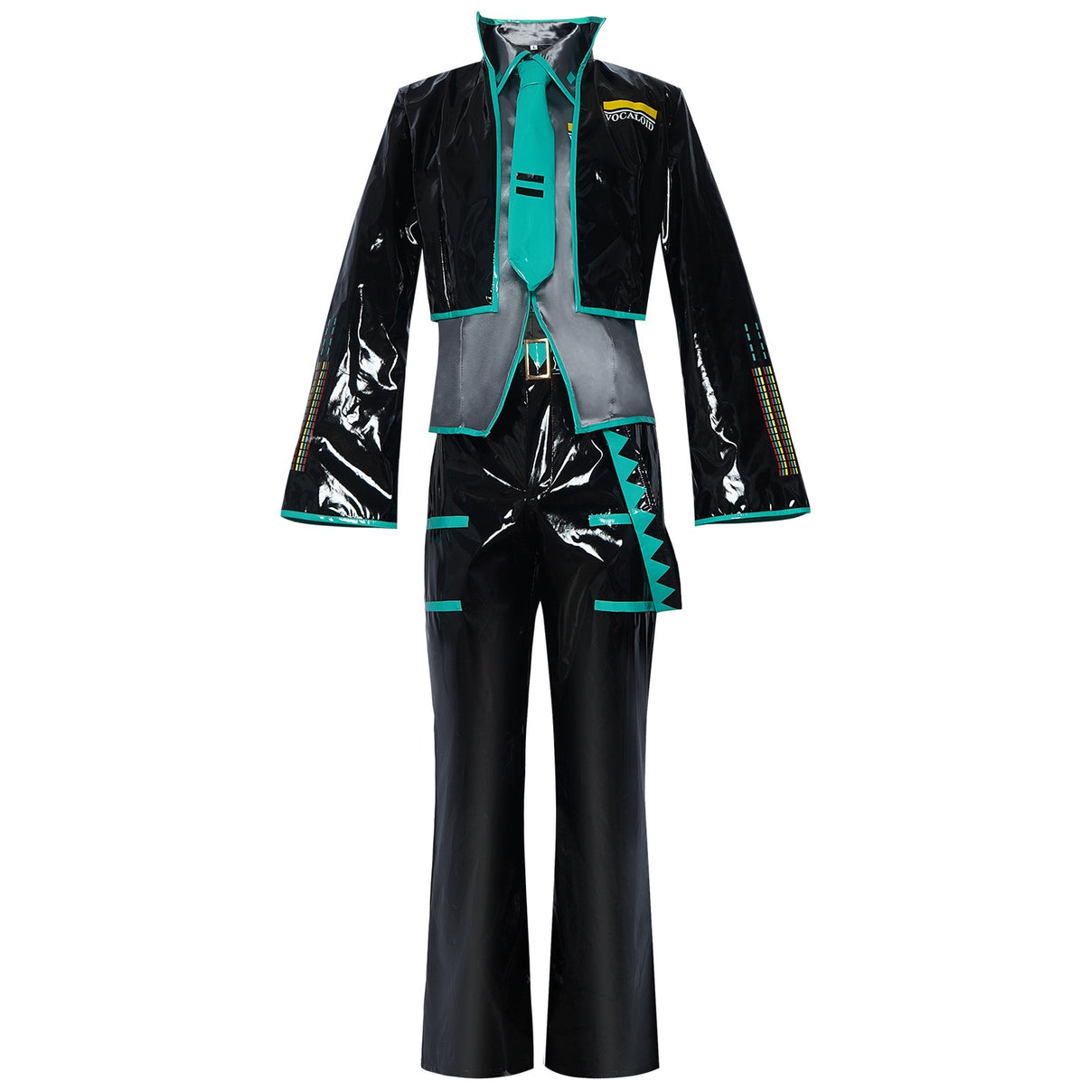 vocaloid mikuo black patent leather male full cosplay costume