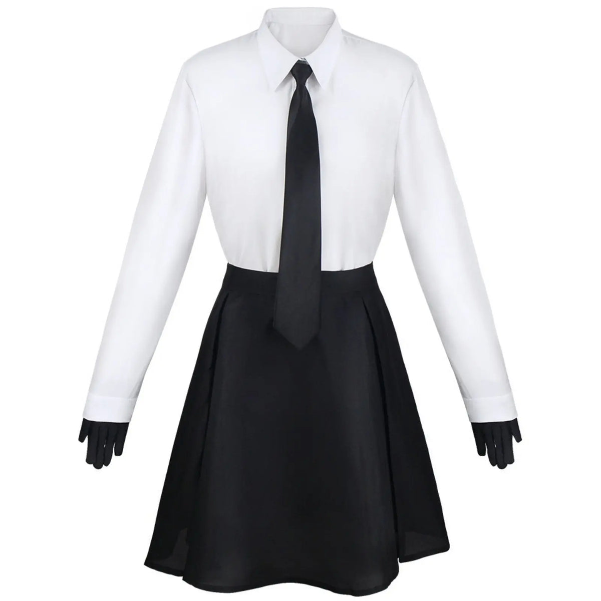 akiko yosano cosplay full outfit white shirt black skirt tie gloves bungo stray dogs