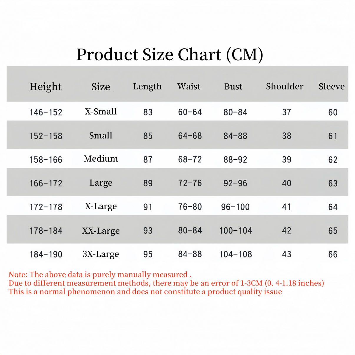 akiyama mizuki cosplay costume size chart