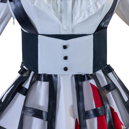 mizuki akiyama cosplay dress waistband with black buttons detail