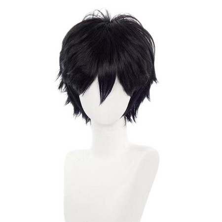 Persona 5 Amamiya Ren black short cosplay wig front view