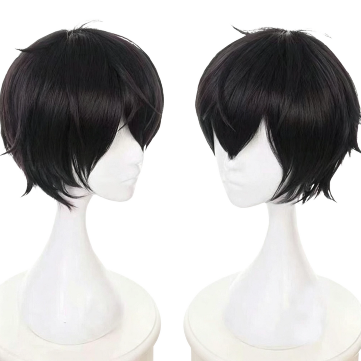 Amamiya Ren cosplay wig front and back view comparison