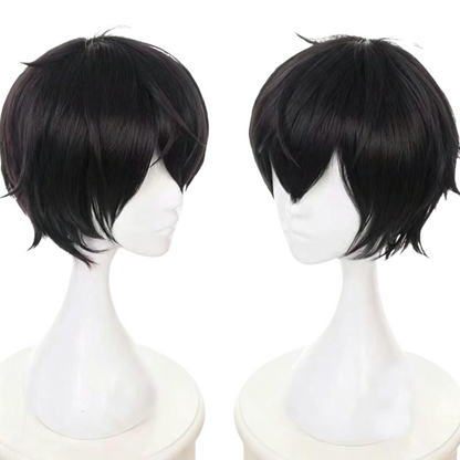 Amamiya Ren cosplay wig front and back view comparison
