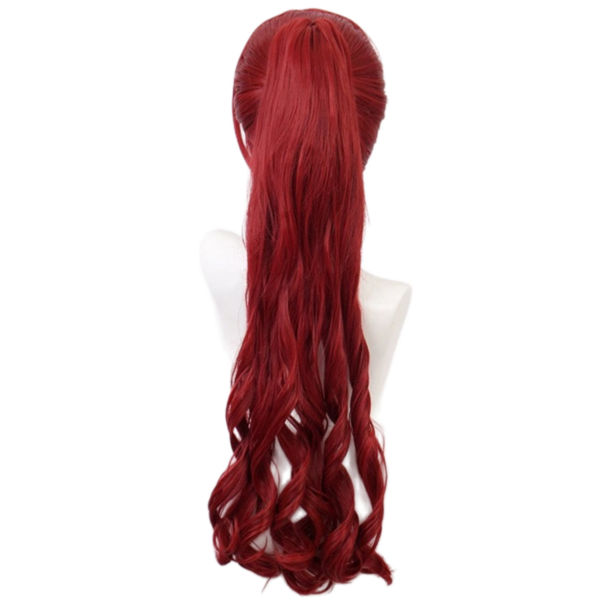 Kasumi Yoshizawa dark red long cosplay wig back view