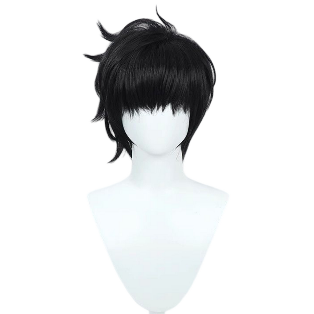 Sung Jinwoo cosplay black short wig front view