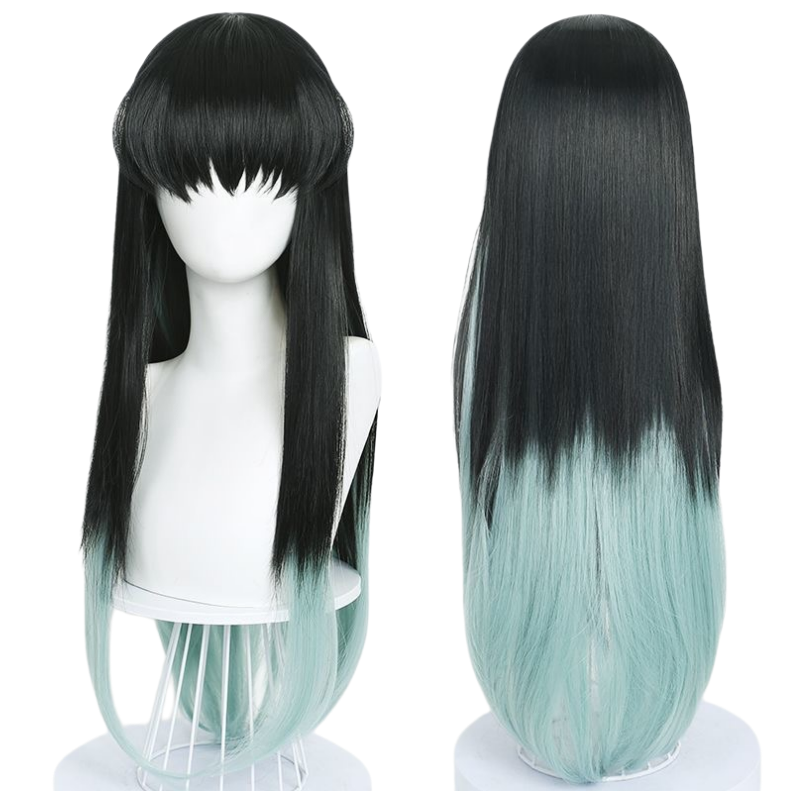 amine-tokitou-muichirou-cosplay-blue-black-long-wig