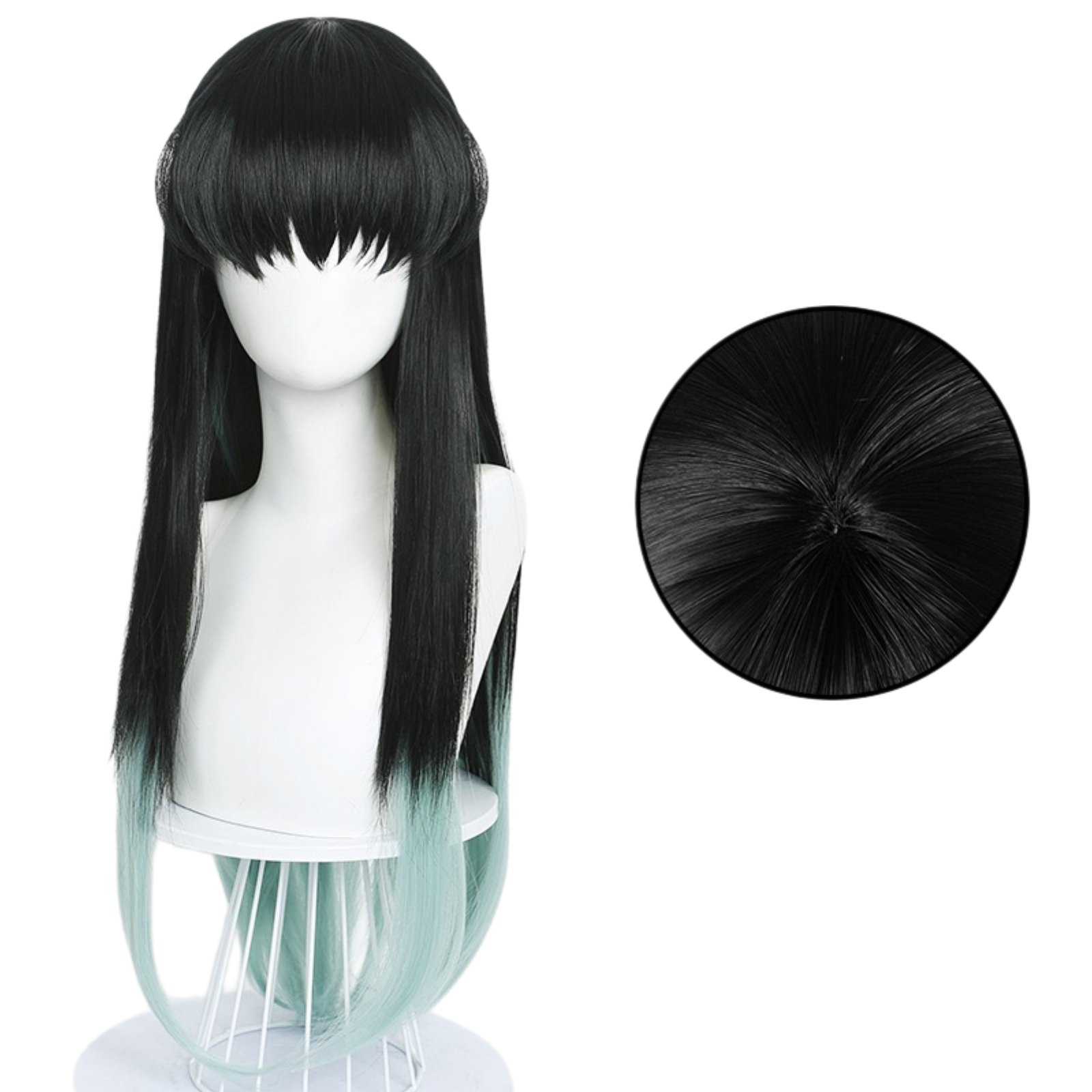 amine-tokitou-muichirou-cosplay-blue-black-long-wig-4