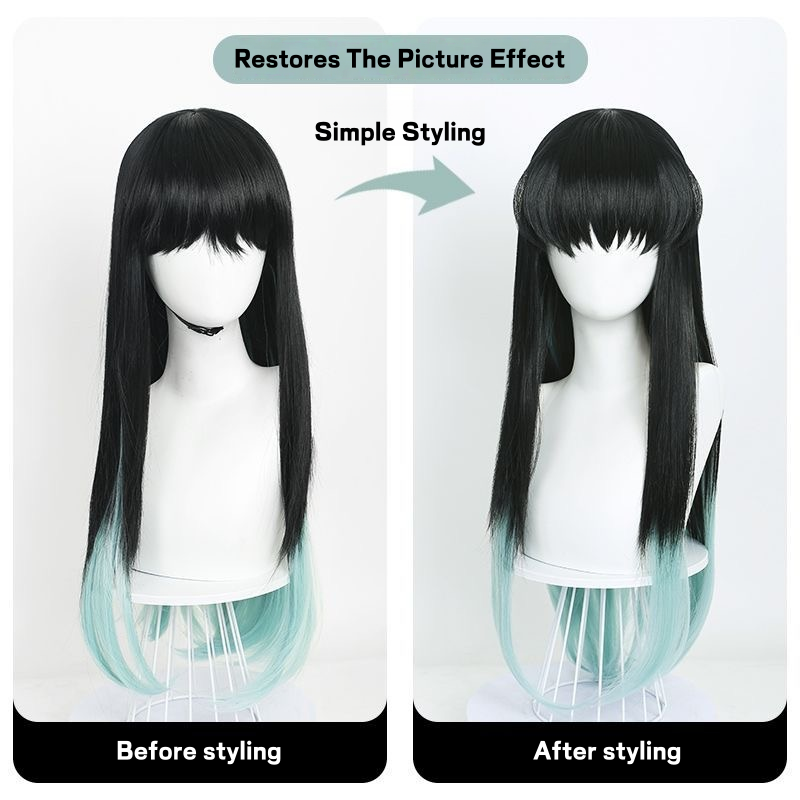 amine-tokitou-muichirou-cosplay-blue-black-long-wig-5