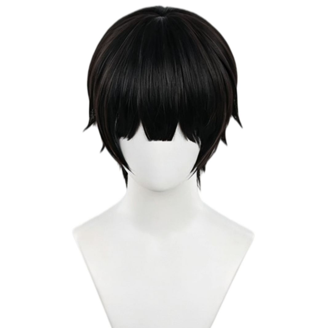 Toilet-Bound Tsukasa Yugi black short cosplay wig front view