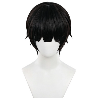 Toilet-Bound Tsukasa Yugi black short cosplay wig front view